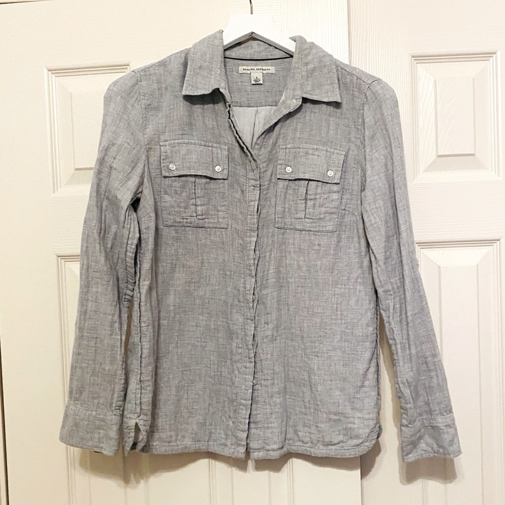 Banana Republic Grey Flannel Button-up Shirt